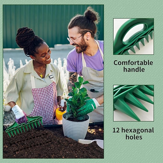50% OFF🌱Garden Seed Spacer & Dibbler – 12-Hole Precision Planting Tool