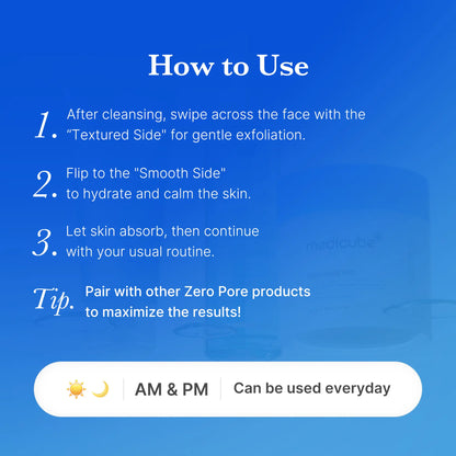 Zero Pore Pads (AHA + BHA) |  Korean No.1 Viral Toner Pads