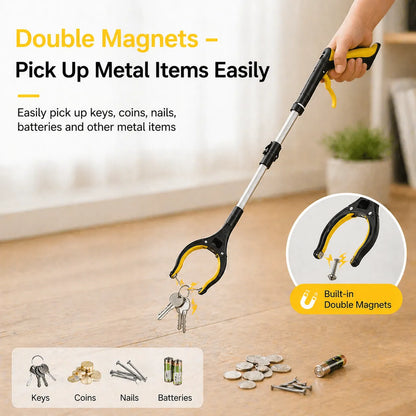 43'' Extra Long Grabber Reacher Tool – Heavy Duty with 360° Rotating Jaw & Magnets