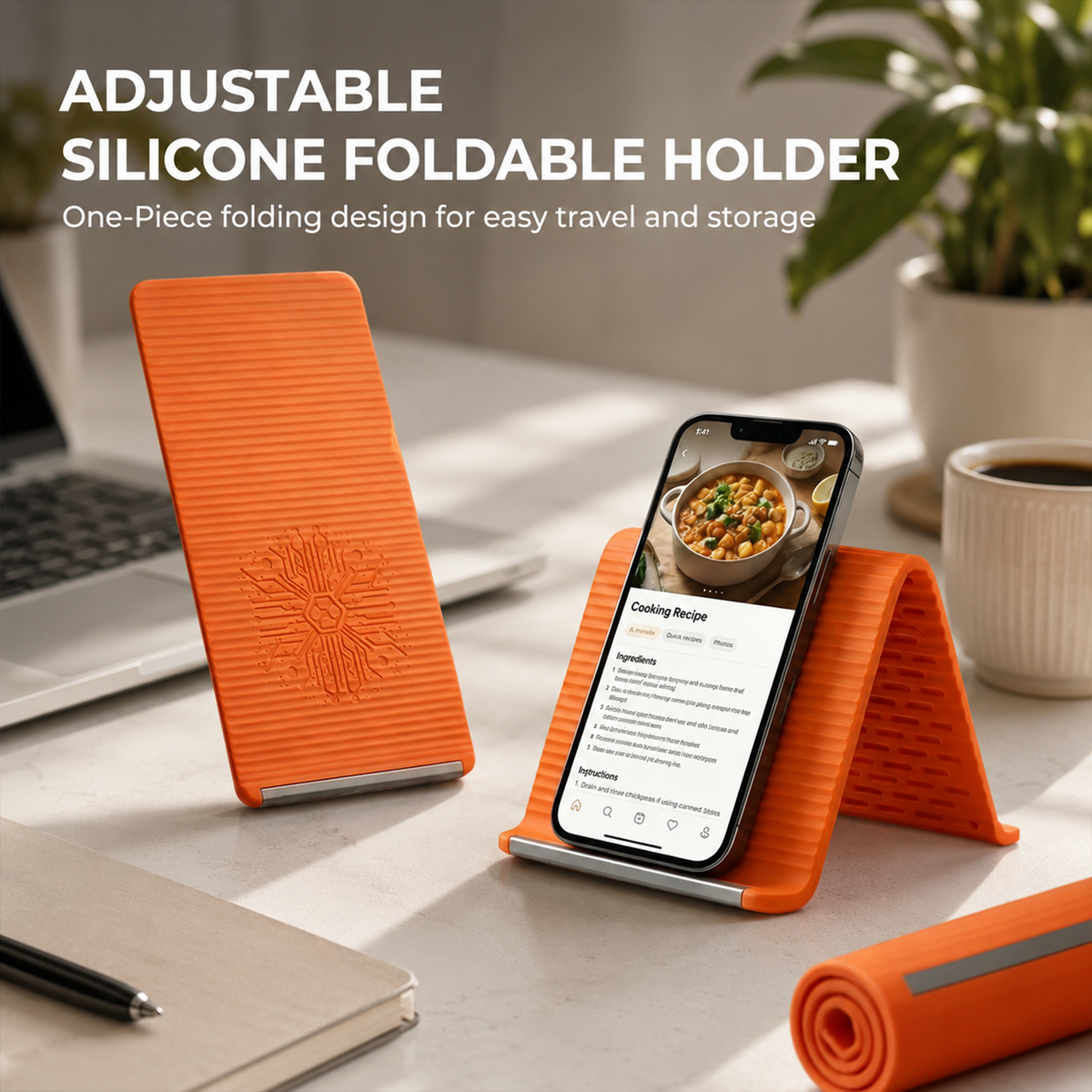 Flexible Silicone Aluminum Phone Holder Stand