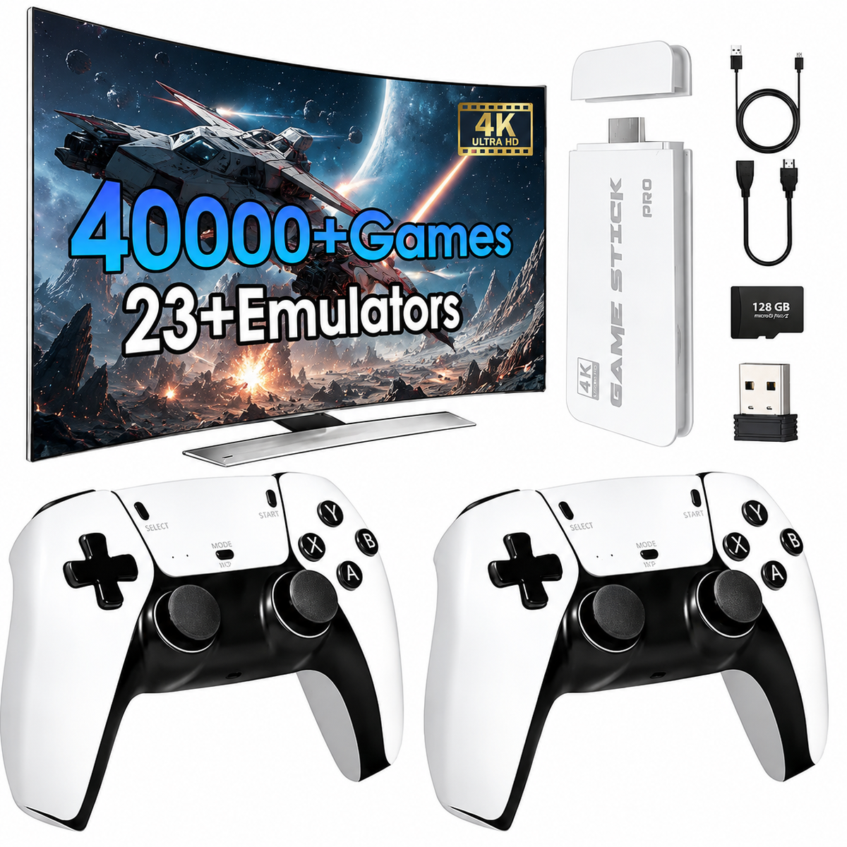 Upgraded Retro Game Stick 4K HDMI Console with 40000 Classic Games