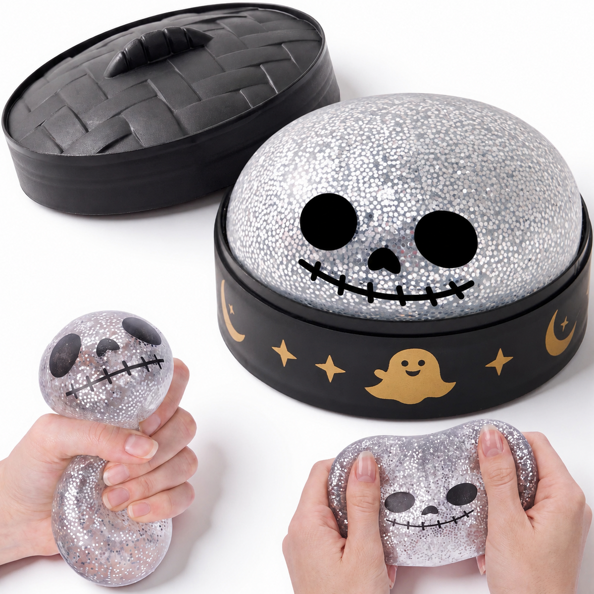 🎃👻Halloween Dumpling Stress Relief Toys with Steamer Storage Boxes