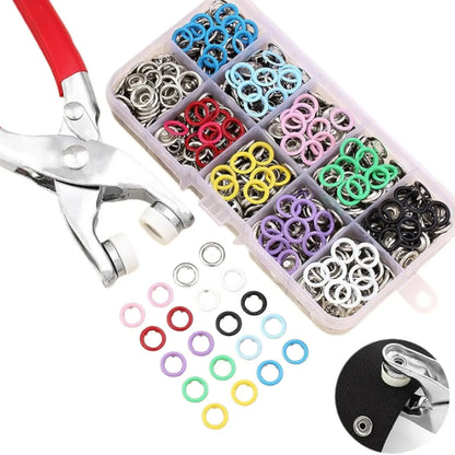 BOGO+  Including 200pcs Invisible Colored Metal Buckle & 1 Count Manual Pressure Pliers