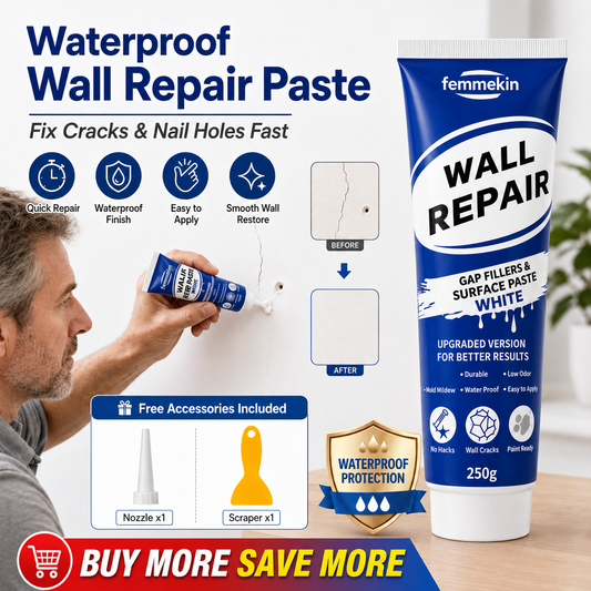 🏠🔧 Waterproof Wall Repair Paste – Fills cracks & chips fast, creates smooth white finish