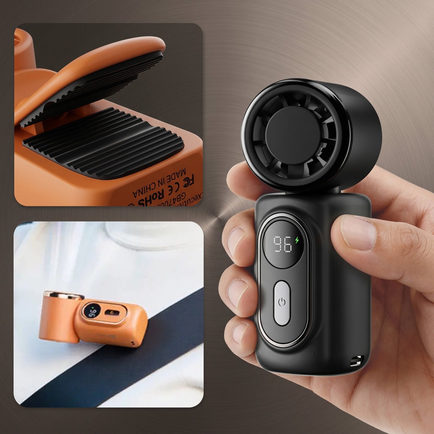 Portable 3 in 1 Clip Fan with Rechargeable Battery