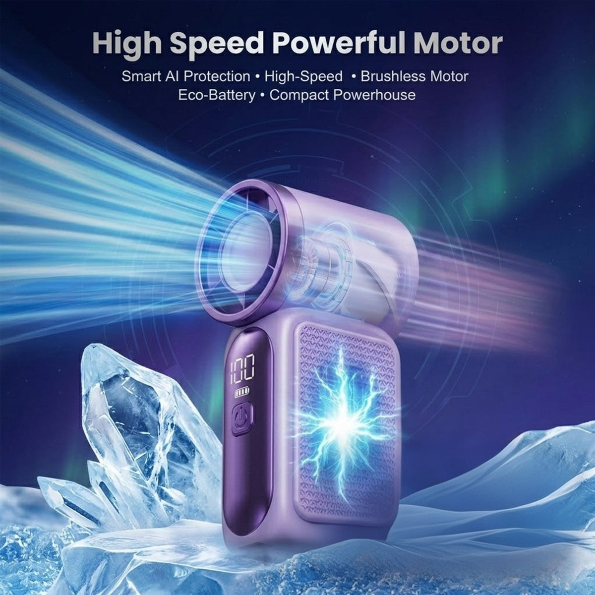 Portable Mini Handheld Fan with LED Display and USB Rechargeable Cooling