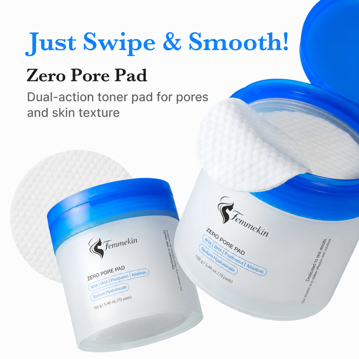 Zero Pore Pads (AHA + BHA) |  Korean No.1 Viral Toner Pads