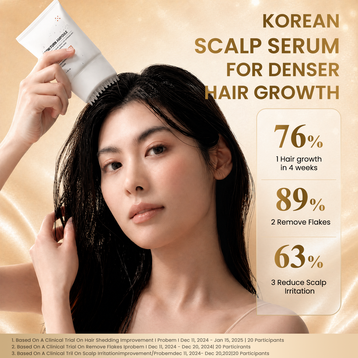 Growturn Hair Growth Serum Brush for Visible Hair Thickening and Growth