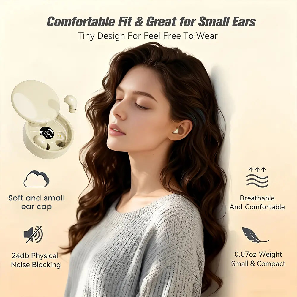 Mini Invisible Bluetooth 5.4 Wireless Earbuds for Sleep