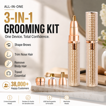✂️ 2026 Sale — Over 38,000 Sold!🔥 Portable Electric Eyebrow Trimmer – Interchangeable Heads 🪒