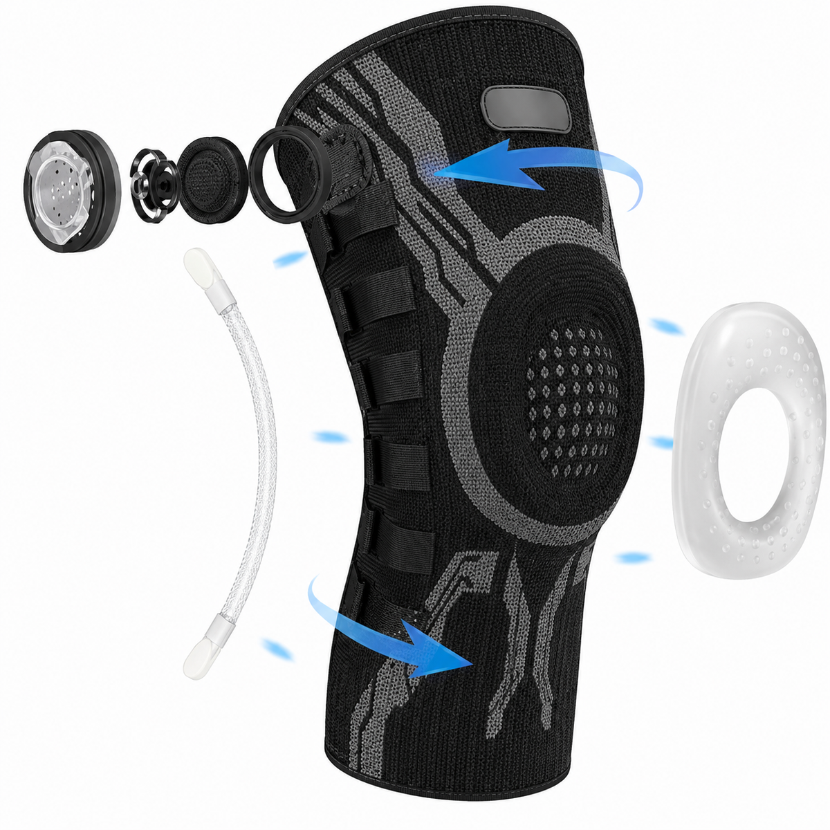 Breathable Compression Knee Brace with Side Stabilizers and Shock Absorption Pad