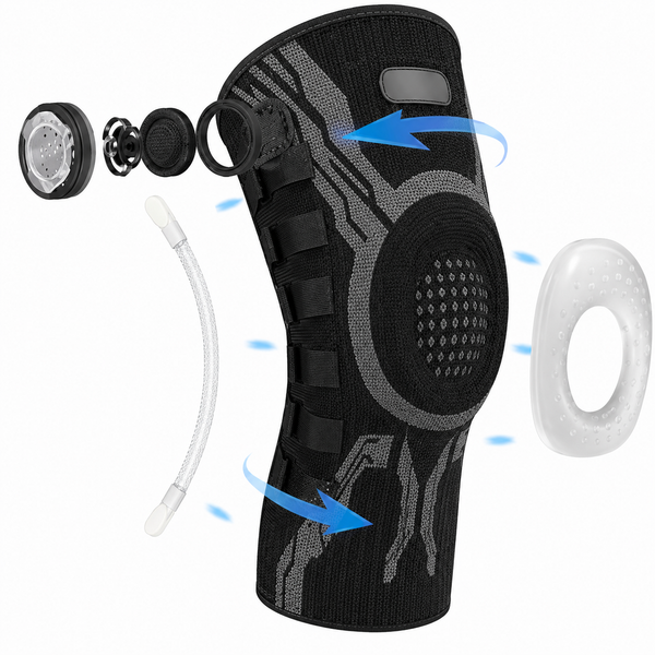 Breathable Compression Knee Brace with Side Stabilizers and Shock Absorption Pad