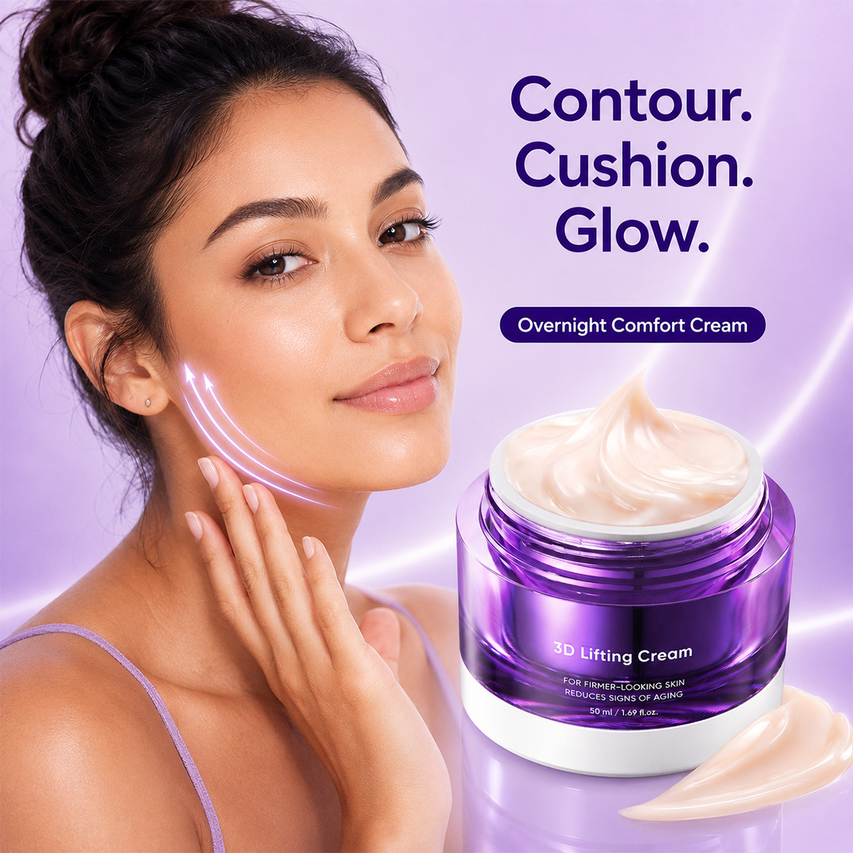 3D Lifting Korean Night Cream for Firming Facial Care