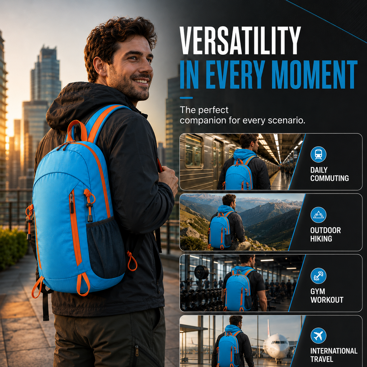 Lightweight Foldable Waterproof Hiking Backpack