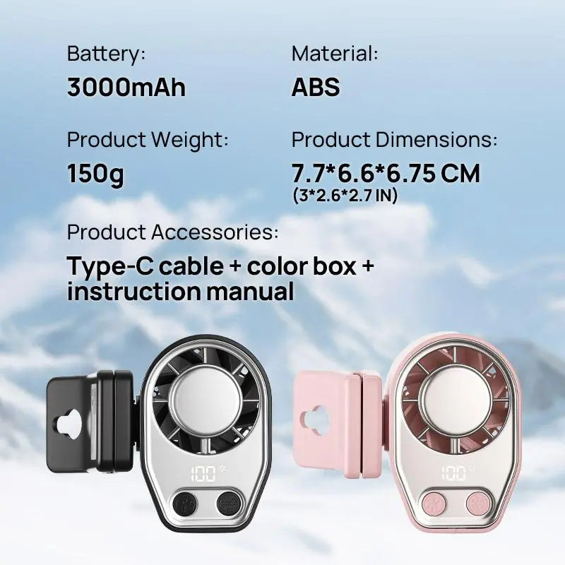 【Summer Survivals 】Joytutus Car Clip-On Fan, Car Accessories, Portable Fan with LED Display, 360° Rotation, 100-Speed Stepless Adjustment, USB-Rechargeable Charging Button , Cars Accessories