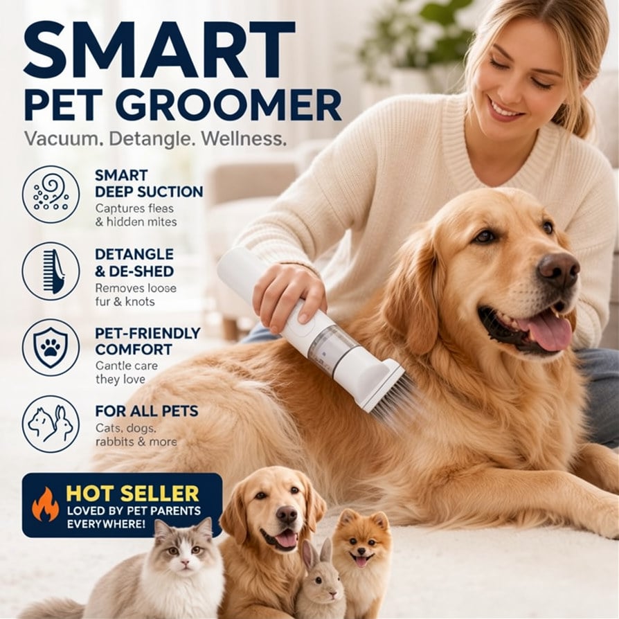Electric Pet Grooming Comb for Dogs & Cats – Flea, Mite & Fur Care