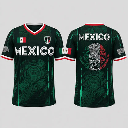 2026 Mexico Soccer Chichen Itza Graphic Retro Soccer Jersey Casual Sports Shirt