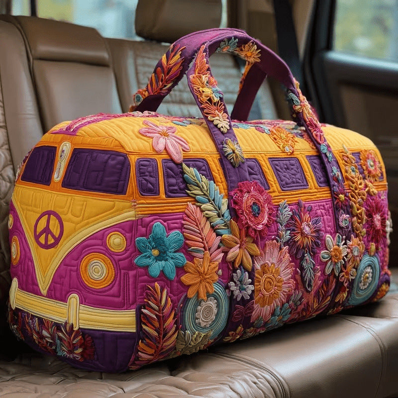 Unisex Boho Quilted Travel Bag Lightweight Weekender