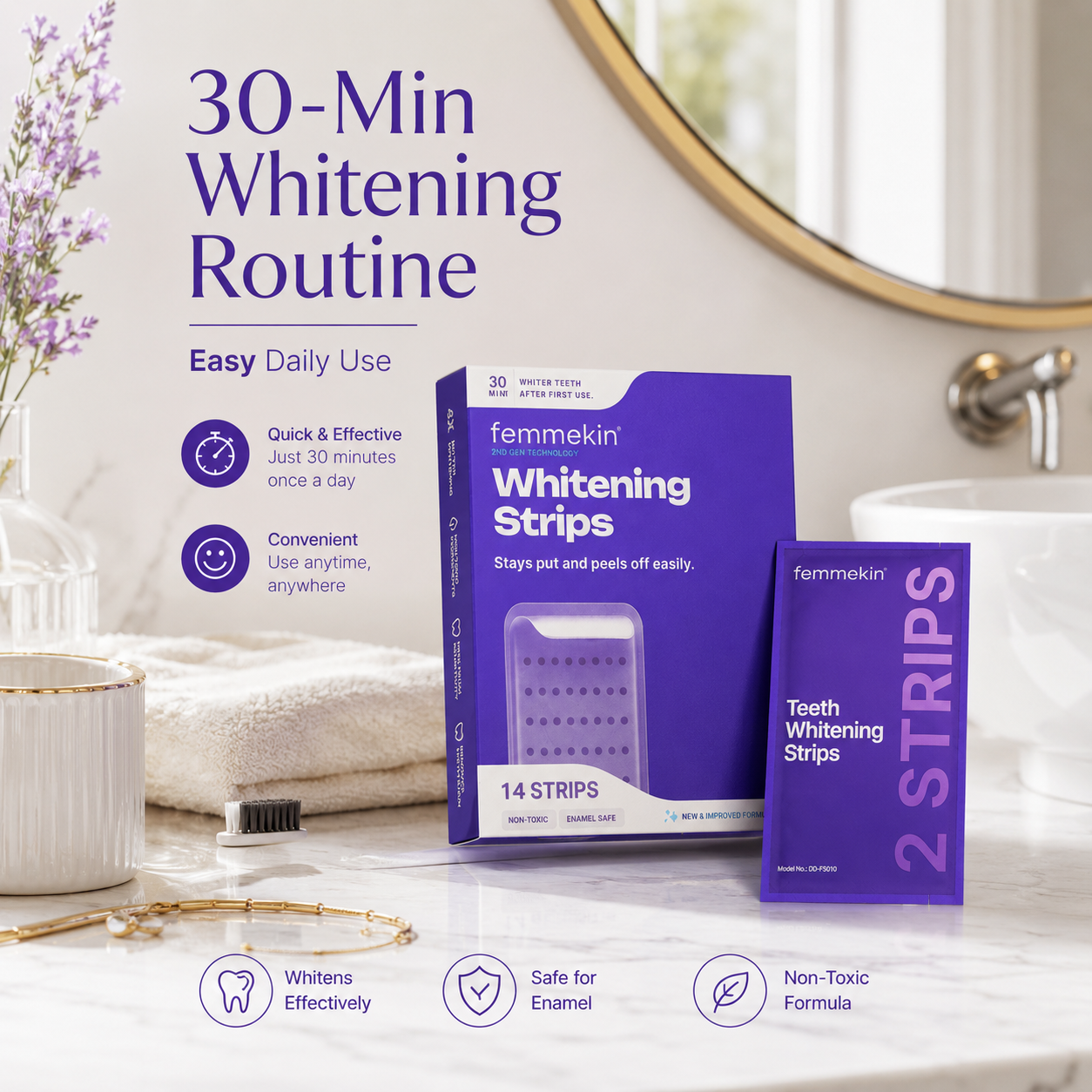 Cerenne™ Purple Teeth Whitening Strips