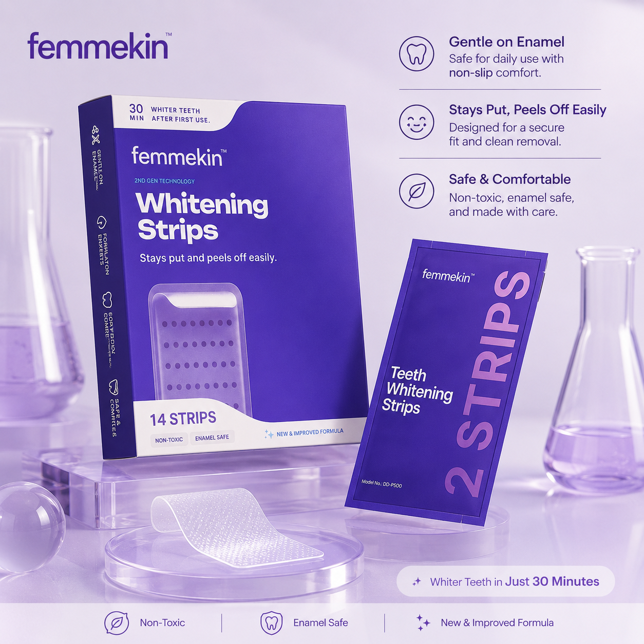 Cerenne™ Purple Teeth Whitening Strips