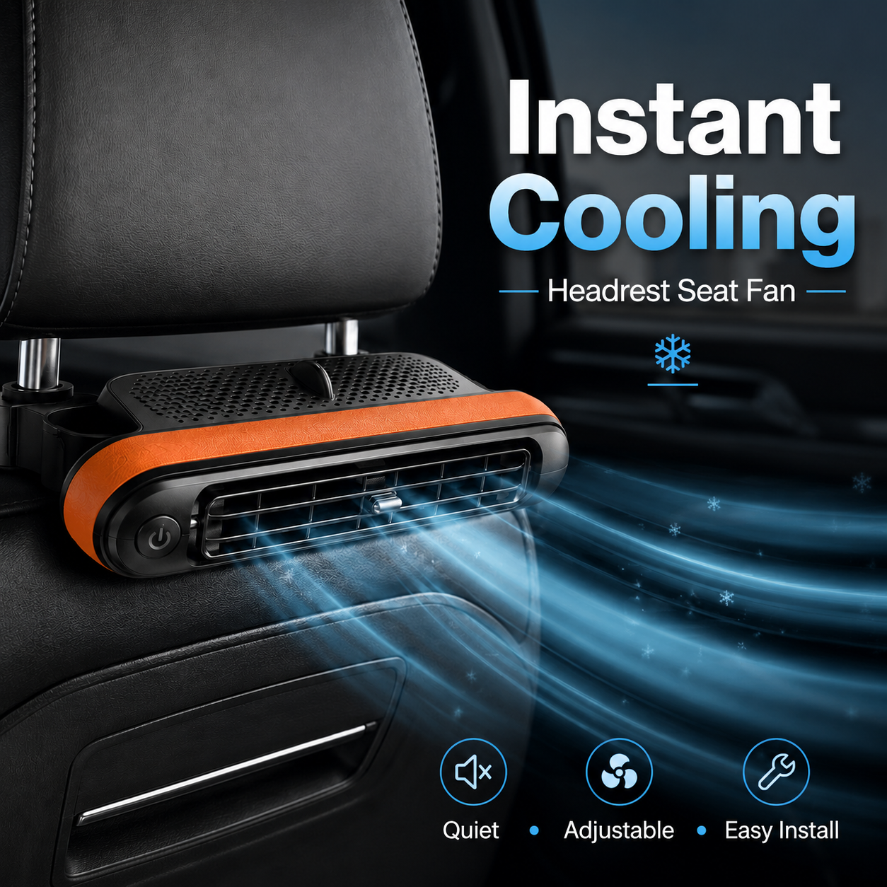 ☀️SUMMER SALE 50% OFF❄️💨 Rechargeable Clip On Car Seat Fan with LED Display