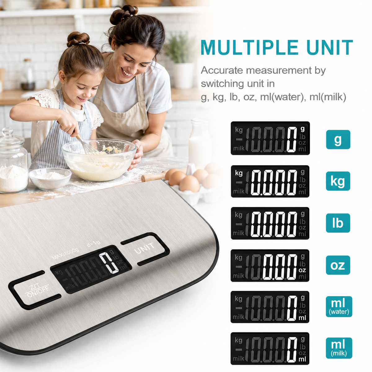 Digital Kitchen Scale for Cooking and Baking