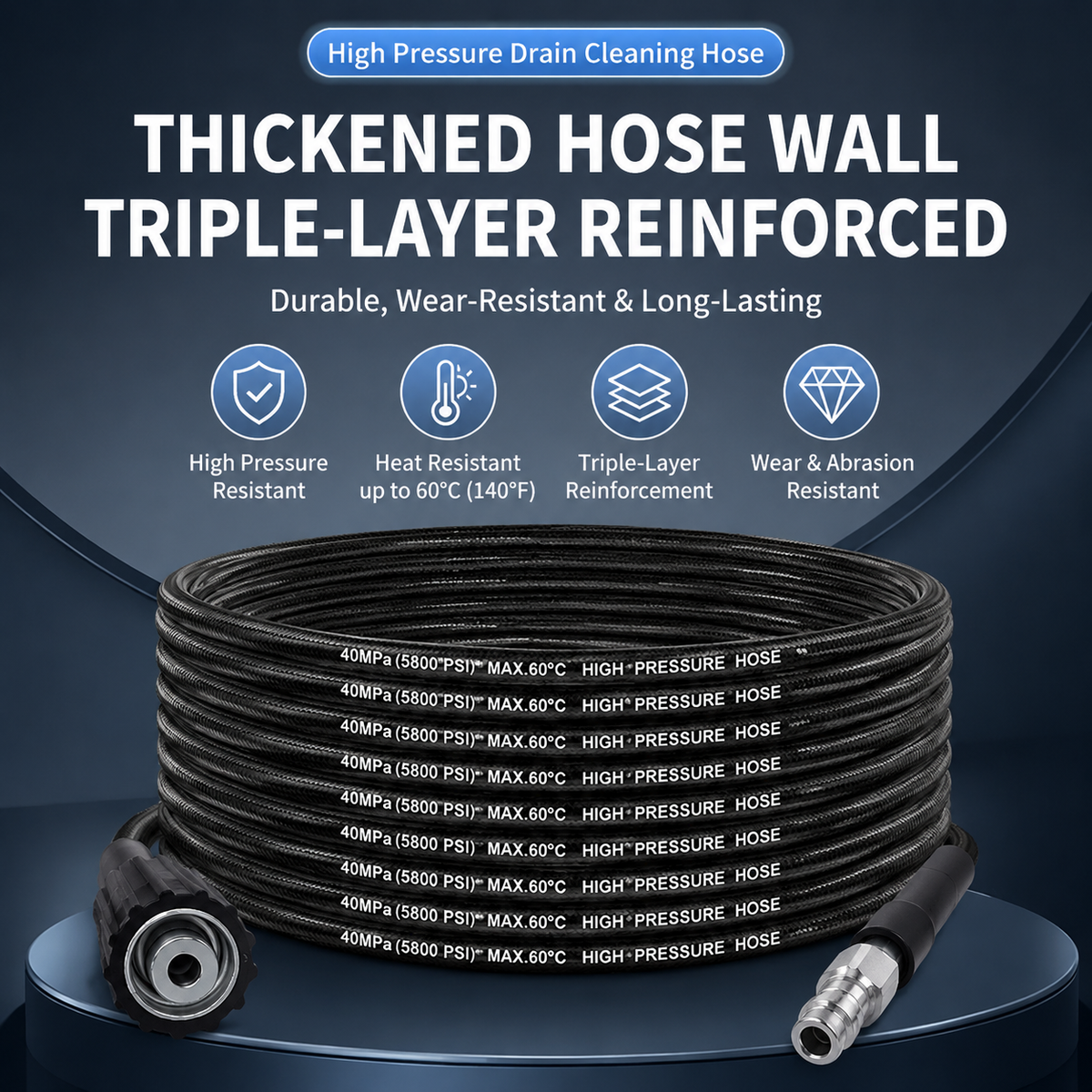 High Pressure Drain Cleaning Hose Kit