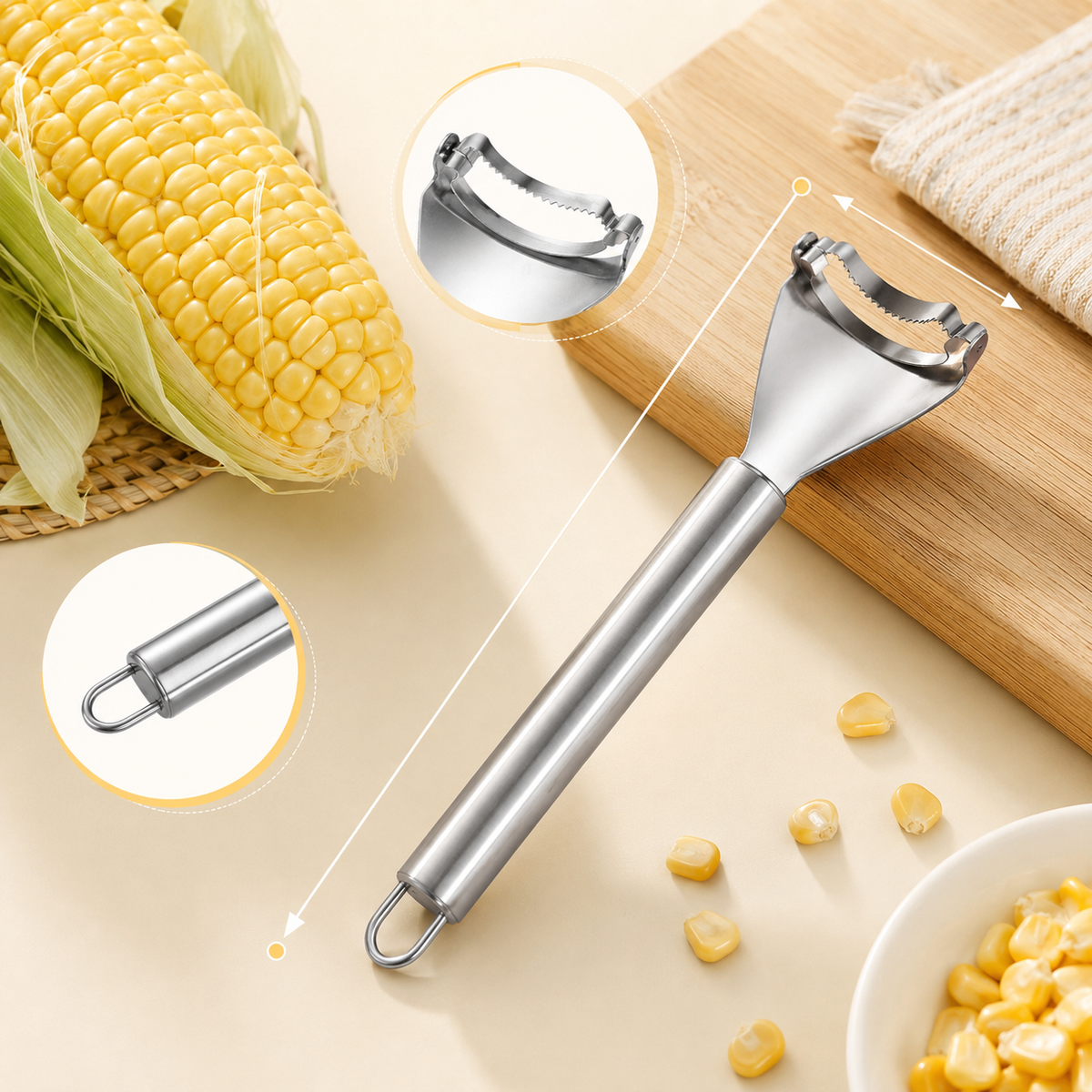Stainless Steel Corn Kernel Remover Tool