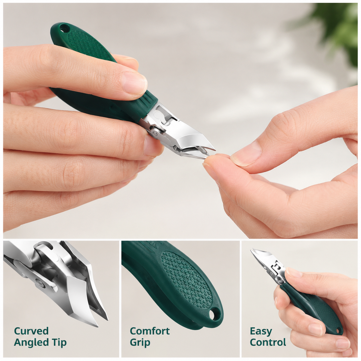 3-Piece Beveled Nail Clipper Set with Storage Case