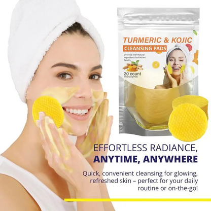 Turmeric and Kojic Acid Facial Cleansing Pads for Deep Cleansing 20 Count