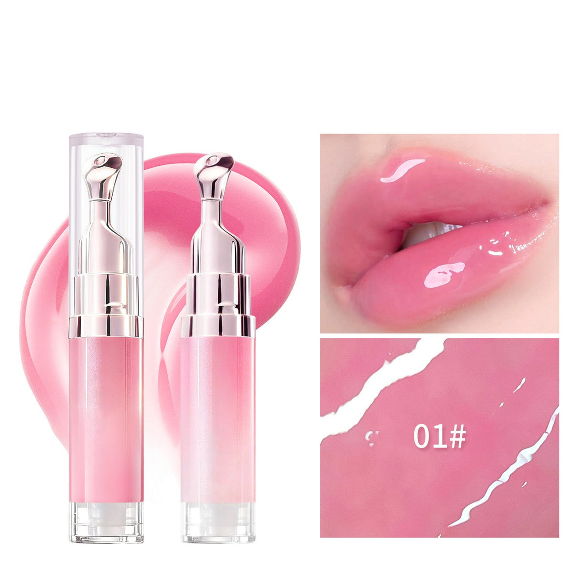 Hydrating Brightening Lip Serum with Peptides and Cooling Roller Applicator