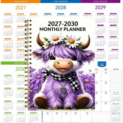 Highland Cow 4 Year Monthly Planner and Goal Planner