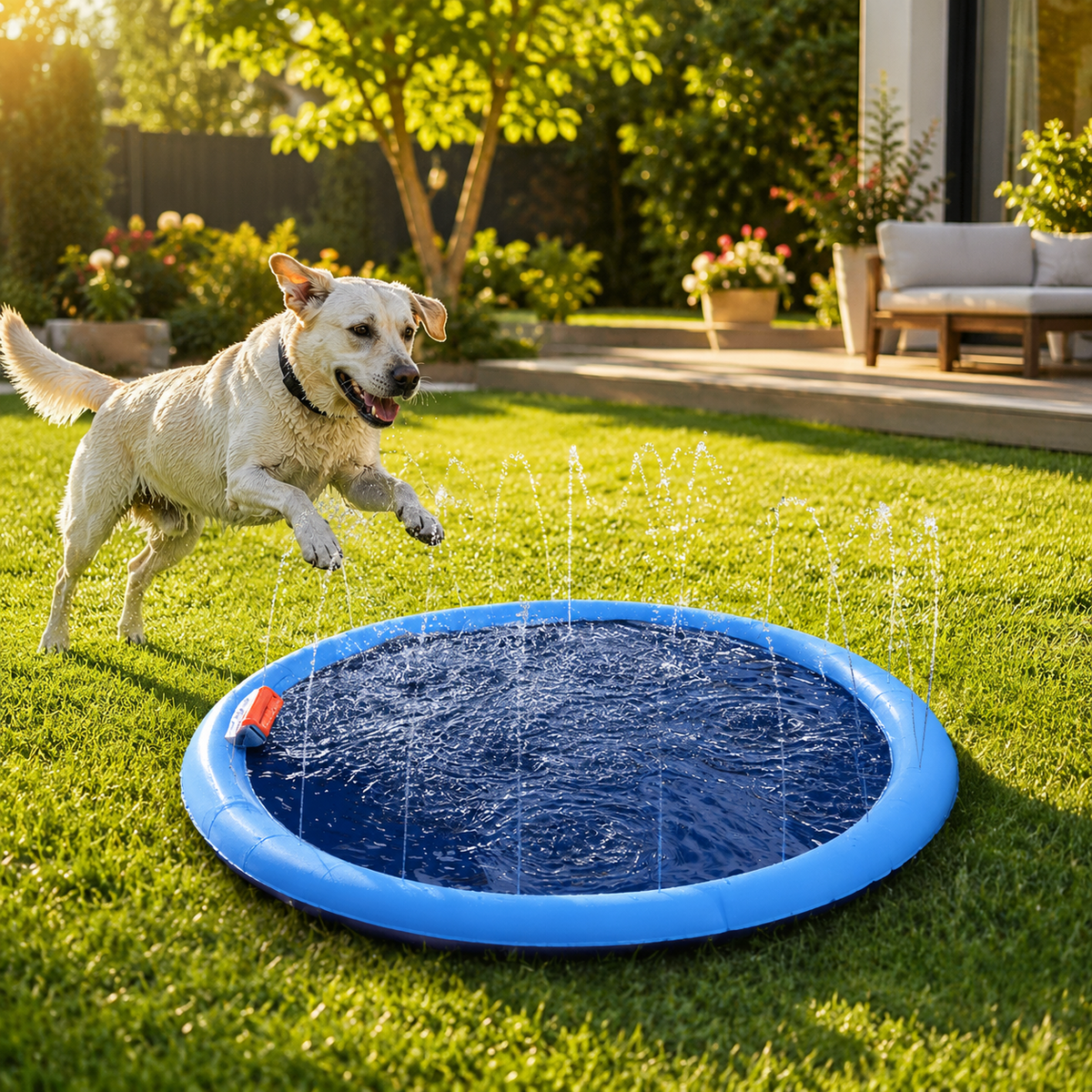 Outdoor Water Sprinkler Splash Pad for Dogs and Cats