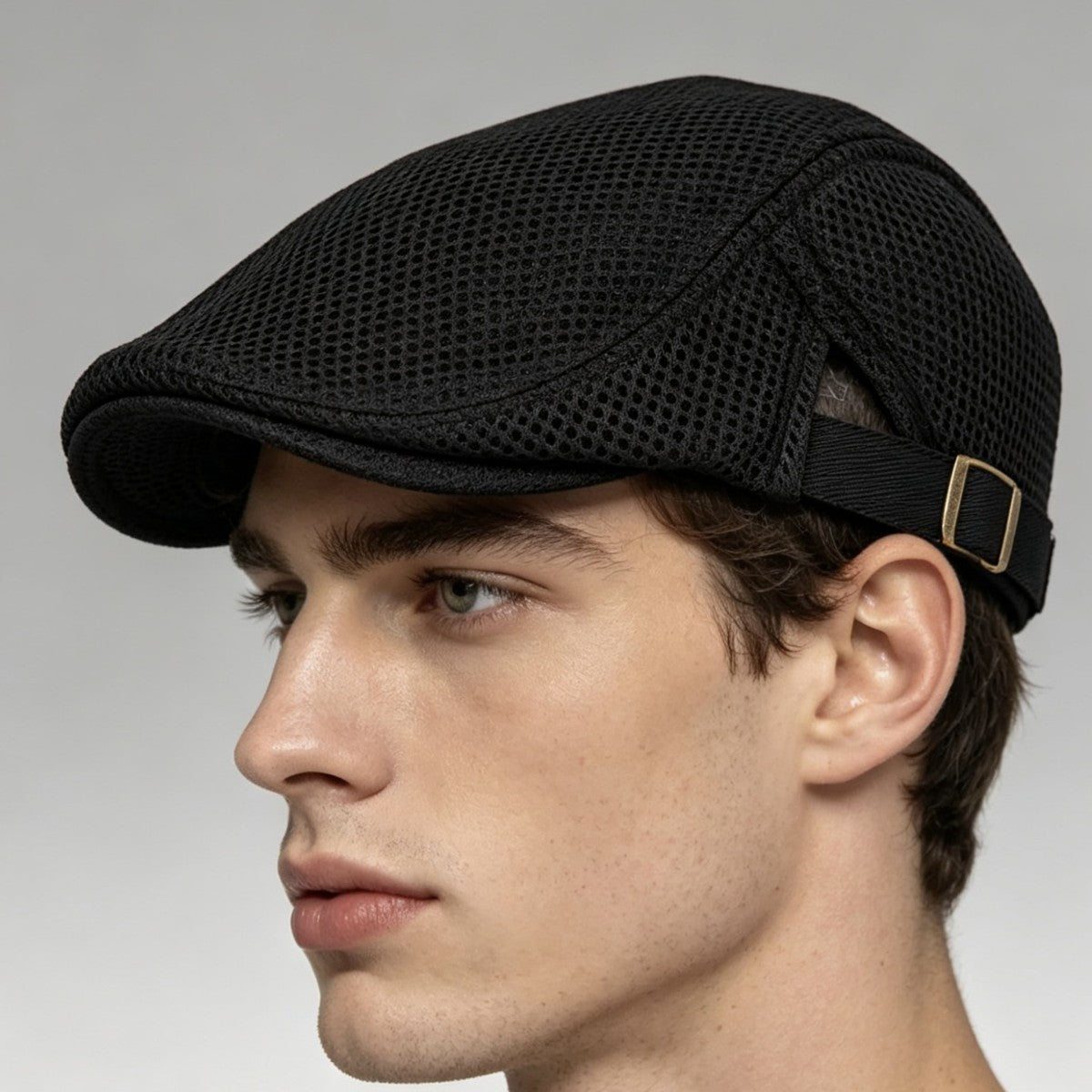 Men's Breathable Mesh Flat Cap – Adjustable Newsboy Ivy Beret Summer Hat