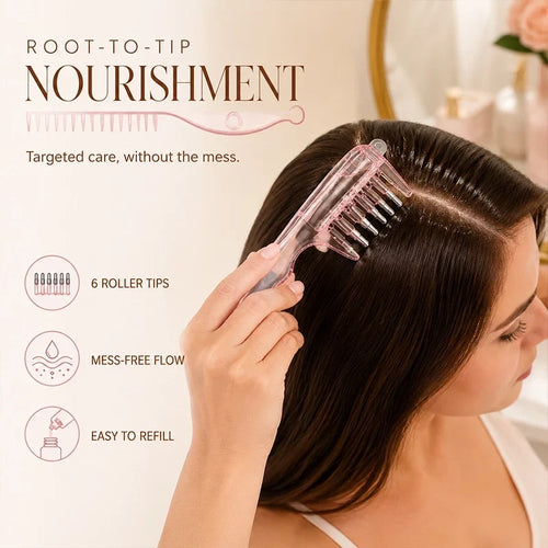 Crystal Roller Scalp Oil Applicator Comb