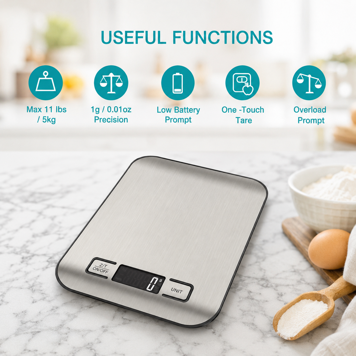 Digital Kitchen Scale for Cooking and Baking