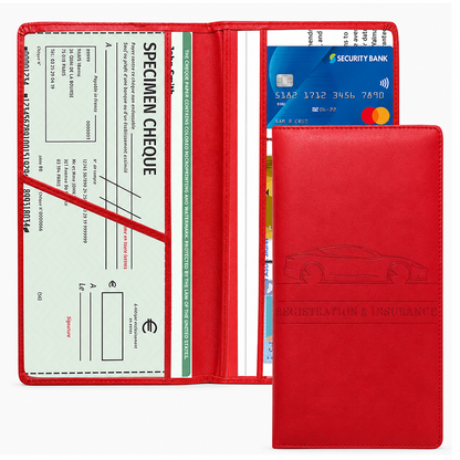 PU Car Registration Insurance Card and Driver License Document Holder