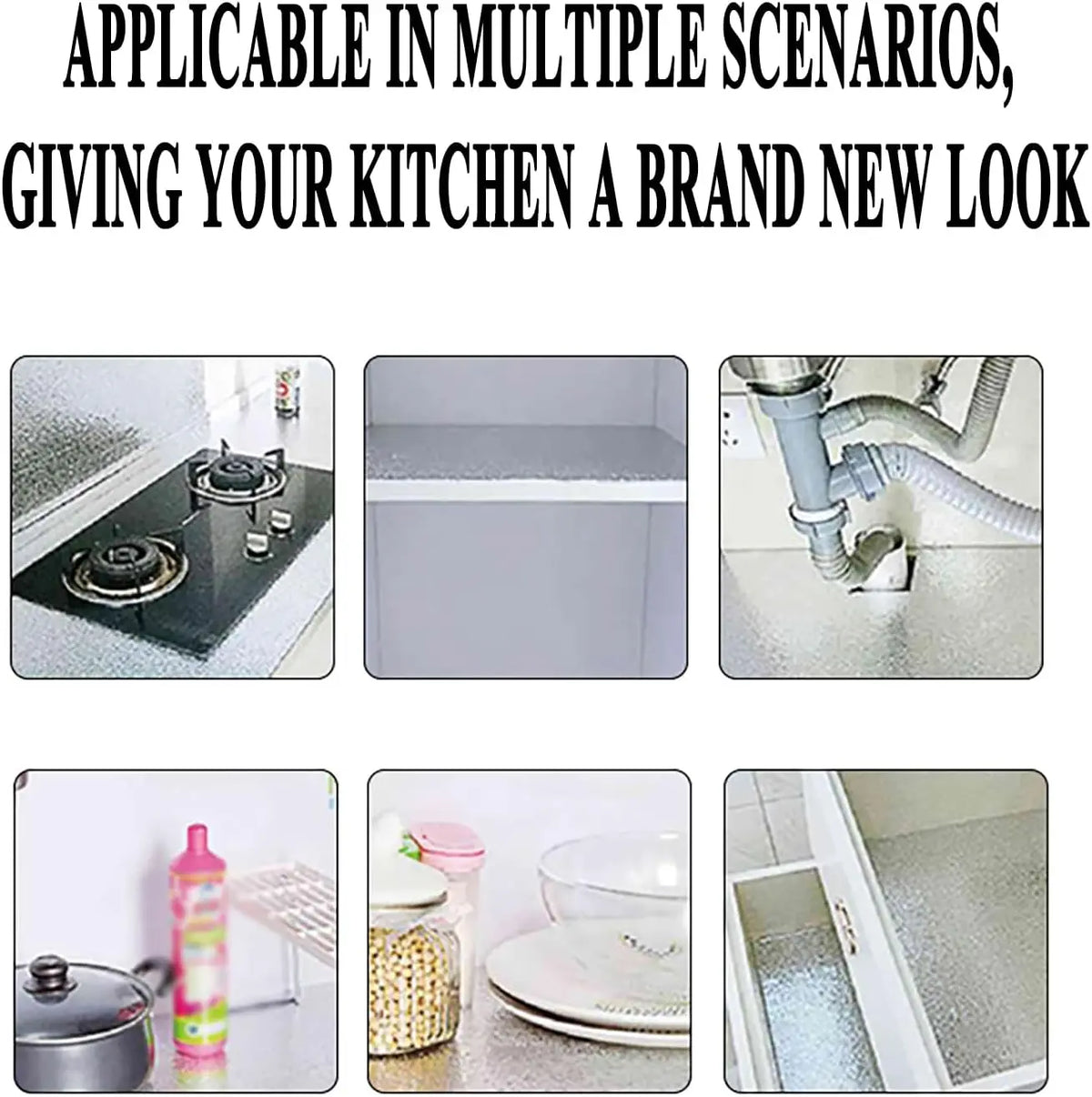 Peel & Stick Waterproof Kitchen Countertop Foil Sticker