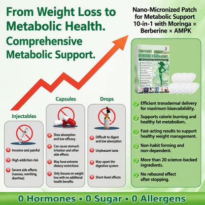 🧑‍⚕️ 10-in-1 Metabolic Support Microneedle Patch with Moringa, Berberine & AMPK Support