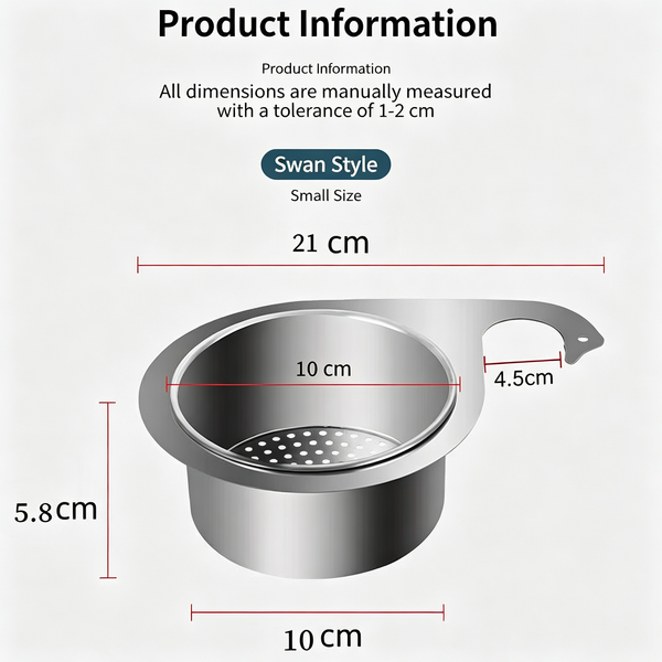 Multifunctional Stainless Steel Swan Sink Strainer Basket