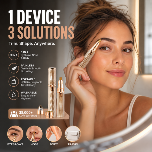 ✂️ 2026 Sale — Over 38,000 Sold!🔥 Portable Electric Eyebrow Trimmer – Interchangeable Heads 🪒