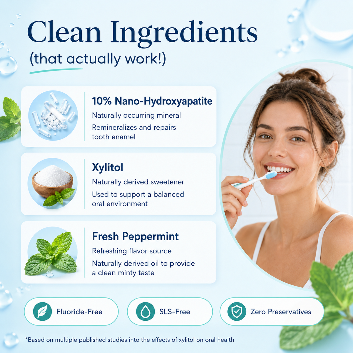 Fluoride Free Nano Hydroxyapatite Toothpaste with Fresh Mint