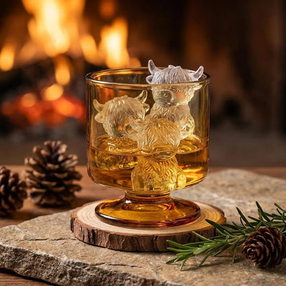 Mini Highland Cow 3D Ice Cube Mold for Drinks & Parties