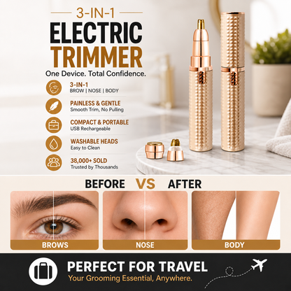 ✂️ 2026 Sale — Over 38,000 Sold!🔥 Portable Electric Eyebrow Trimmer – Interchangeable Heads 🪒