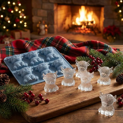 Mini Highland Cow 3D Ice Cube Mold for Drinks & Parties