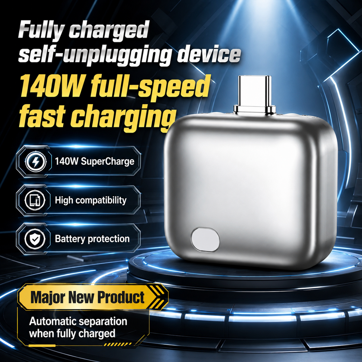 140W USB-C Auto Disconnect Charger | Smart Battery Guard with Overcharge Protection