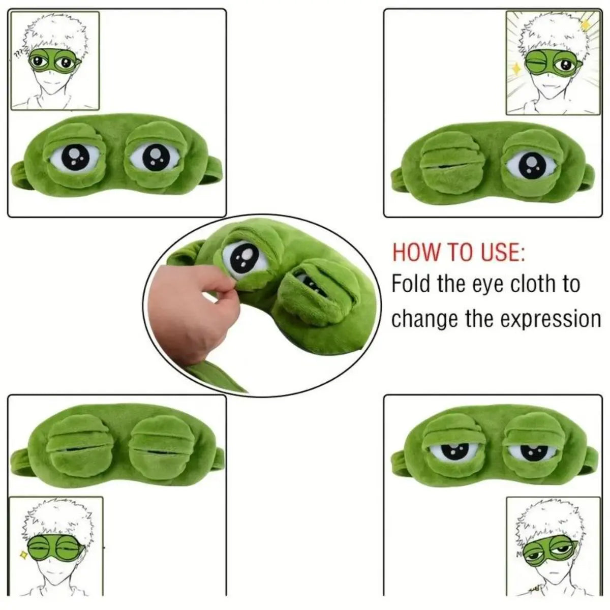 Cute 3D Frog Sleep Mask for Travel and Naps