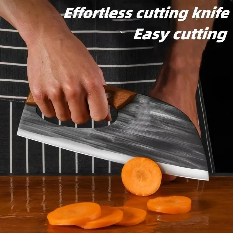 Forged Meat Cleaver Chef Knife Set With Non Slip Handle BOGO