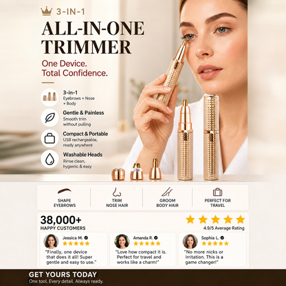 ✂️ 2026 Sale — Over 38,000 Sold!🔥 Portable Electric Eyebrow Trimmer – Interchangeable Heads 🪒