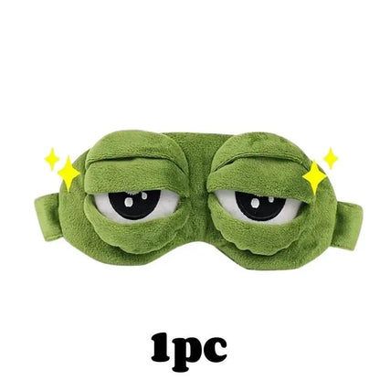 Cute 3D Frog Sleep Mask for Travel and Naps